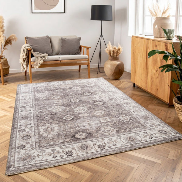 English Elm Majestic Medallion Traditional Area Rug Stain Resistant Polyester for Living Room B186P428879