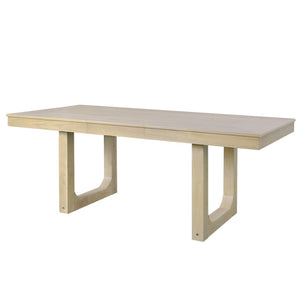 English Elm 60"-78" Farmhouse Rubberwood Dining Table Seats Eight with Removable Leaf Natural N752P272062N