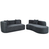 English Elm Modern Large 2-Piece Sectional Sofa With 3 Pillows,For Living Room, Bedroom