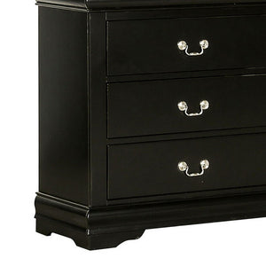 English Elm Ryla Matte Black Solid Wood 6 Drawer Dresser with Nickel Handles for Bedroom B056P416909