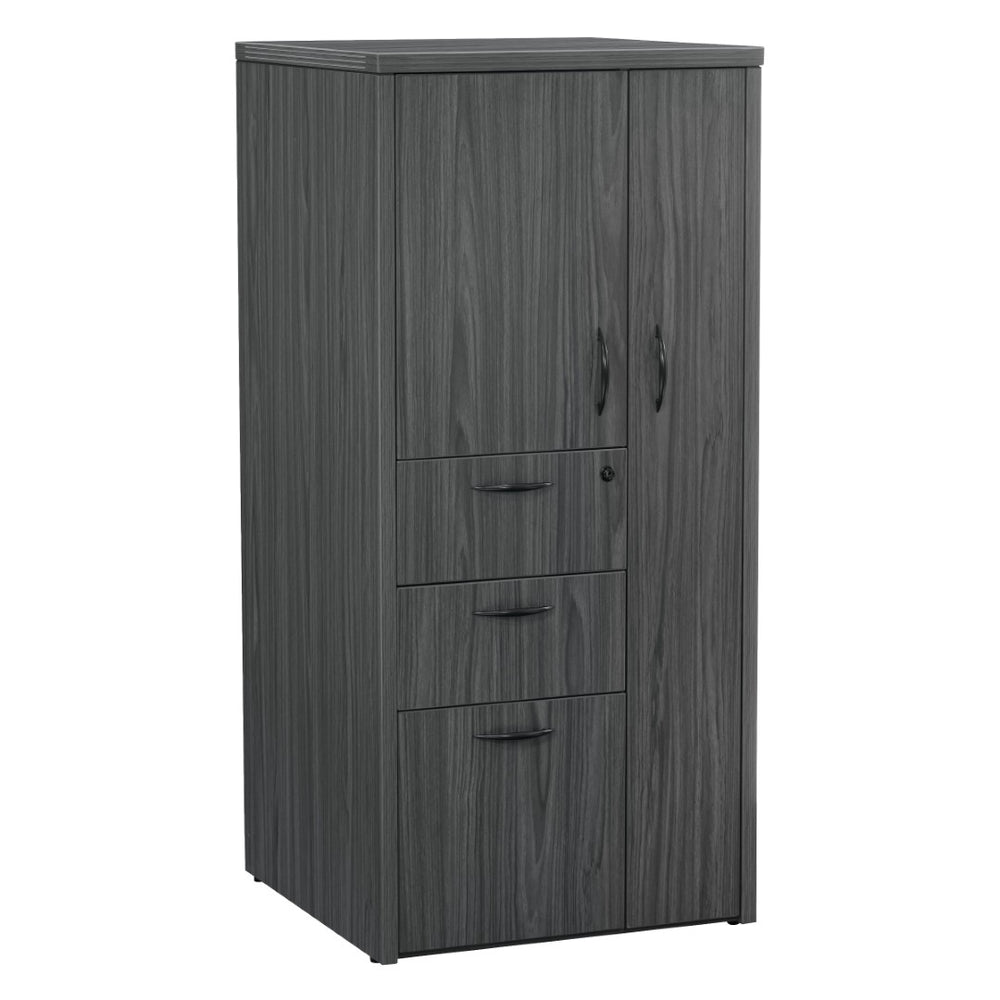 OSP Home Furnishings Store Cabinet with Adjustable Shelves and Hanging Rod for Retail Backroom Organization NAP-161-SGW