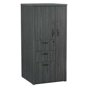 OSP Home Furnishings Store Cabinet with Adjustable Shelves and Hanging Rod for Retail Backroom Organization NAP-161-SGW