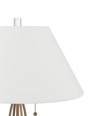 Currey & Company Mizner Table Lamp - Elegant Antique Brass Design With Fluted Profile & Crystal Base For Modern Decor Gold Metal ,Optic Crystal 6000-1018-currey-company