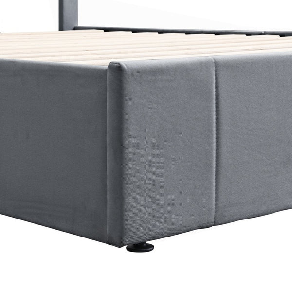 English Elm Full Size Linen Upholstered Platform Bed with Hydraulic Lift Storage and Foam Headboard N708P201551E