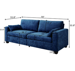 English Elm Modern Fabric Loveseat with Fsc Wood Frame Spring Cushions and Washable Covers W5515P443362