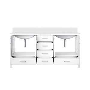 English Elm White 72-inch Double Bath Vanity with White Quartz Top, Solid Wood Frame, Soft-Close Drawers, Ample Storage, Scratch-Resistant Countertop, Pre-Drilled Faucet Hole B2731P258904