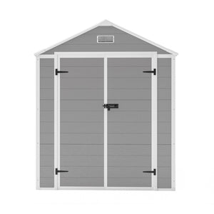 English Elm Campcraft 6x5 Ft Resin Outdoor Storage Shed with Uv Resistant Pp Panels and Lockable Door W1598S00021