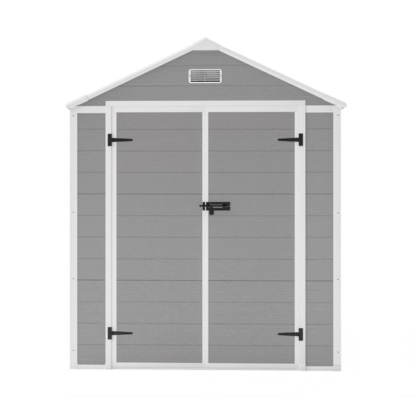English Elm Campcraft 6x5 Ft Resin Outdoor Storage Shed with Uv Resistant Pp Panels and Lockable Door W1598S00021