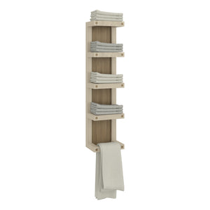 English Elm Arlington 5-Tier Wall Towel Rack Oak - Space-Saving Vertical Walnut Organizer for Small Baths B070P374515