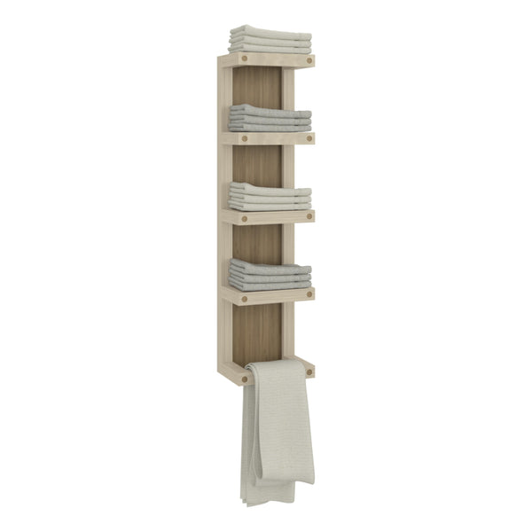 English Elm Arlington 5-Tier Wall Towel Rack Oak - Space-Saving Vertical Walnut Organizer for Small Baths B070P374515