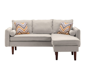 English Elm Mirella Mid-century Sectional with Reversible Chaise Usb Charging and Storage Pouches B2749P413373