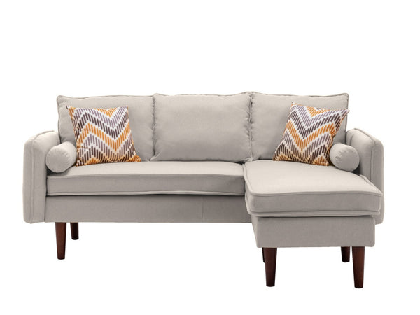 English Elm Mirella Mid-century Sectional with Reversible Chaise Usb Charging and Storage Pouches B2749P413373