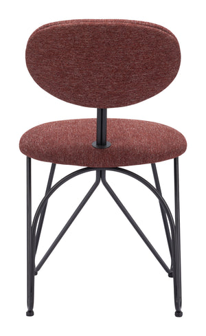 Novi Dining Chair - Set of 2 Maroon Brown 110018 Zuo Modern