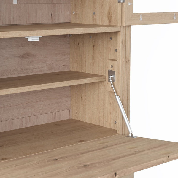 English Elm Topmax Shaker Pantry Cabinet with Drawers Power Outlet and Glass Doors SP000094AAA