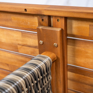 English Elm Christopher Knight Home® - Outdoor 7-Piece Acacia Wood Dining Set With Handwoven Grey Wicker & Beige Cushions For Comfort N773OD00047G