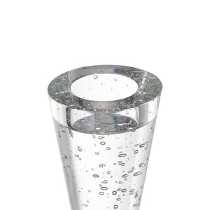 English Elm D3.1x10.4" Contemporary Bubble Glass Candle Holder for Dining Table — Elegant Multipurpose Centerpiece, Clear Lampscape Ambiance W2078P390740