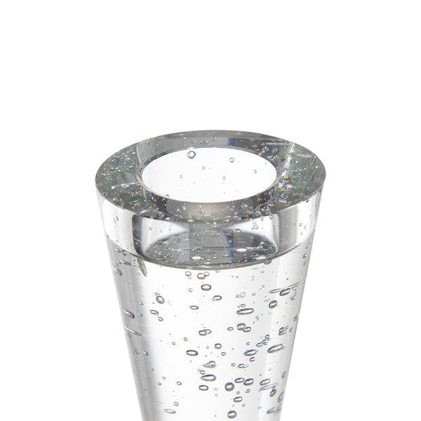 English Elm D3.1x10.4" Contemporary Bubble Glass Candle Holder for Dining Table — Elegant Multipurpose Centerpiece, Clear Lampscape Ambiance W2078P390740