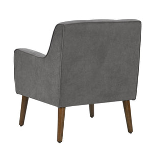 English Elm Ruggiero Button Tufted Mid Century Armchair Woven Fabric Walnut Legs Reading Nook B2749P413222