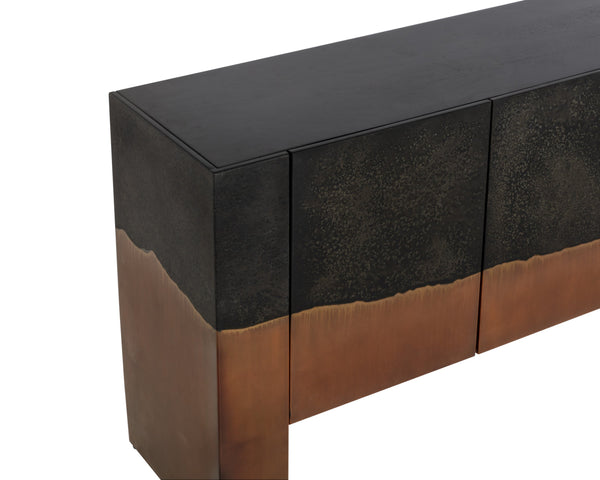 Sunpan Tapio Sideboard - Unique Mango Wood Elegance With Copper & Zinc Iron Patina For Stylish Spaces Black Iron ,Wood 111818