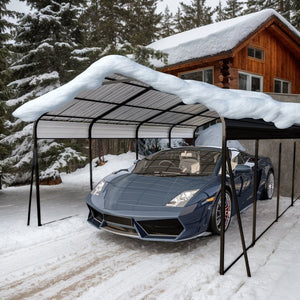 English Elm Metal Carport 12x20 Galvanized Steel Canopy Heavy Duty Outdoor Garage Shelter Kit W1598S00018