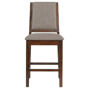 English Elm Walden Industrial Counter Height Dining Set Seats Six with Upholstered Chairs Mango Oak B062S01634