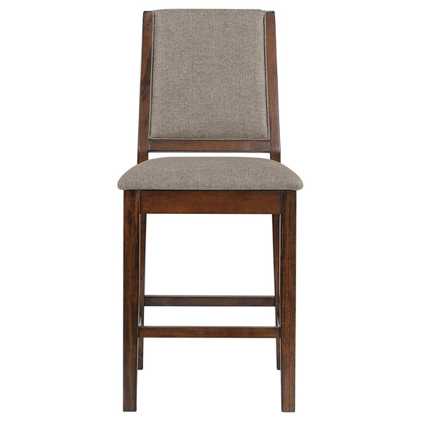 English Elm Walden Industrial Counter Height Dining Set Seats Six with Upholstered Chairs Mango Oak B062S01634