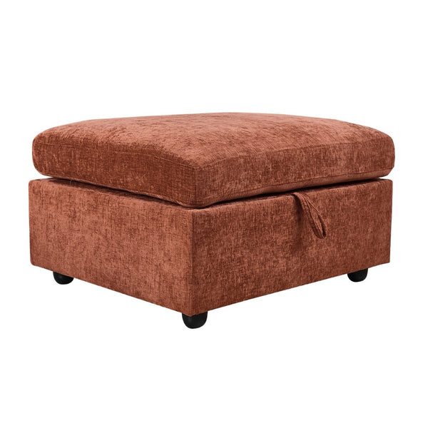 English Elm Yr2169bg-2p-2ot,lr,right,arm,ot*2 Chenille Fleece Right Arm Sectional Piece with Spring Support Brown W308S00182