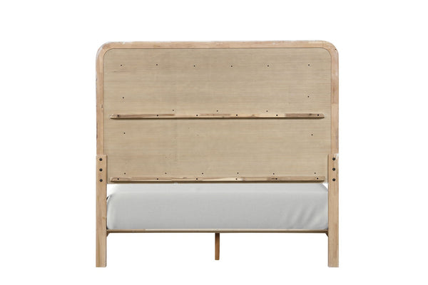 English Elm King Bedroom Set Channel Tufted Headboard Mango Wood Natural Finish with Nightstands B2741S00944