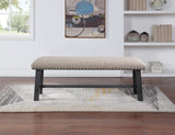 OSP Home Furnishings Callen Bench Grey, Antique Grey base