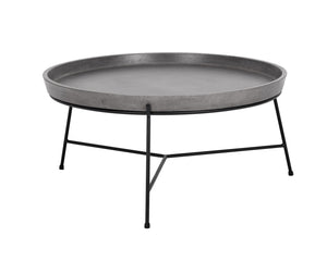 Sunpan Remy Coffee Table - Elegant Steel Frame with Unique Concrete Top for Chic Indoor & Outdoor Spaces Black / Grey