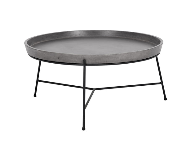 Sunpan Remy Coffee Table - Elegant Steel Frame with Unique Concrete Top for Chic Indoor & Outdoor Spaces Black / Grey
