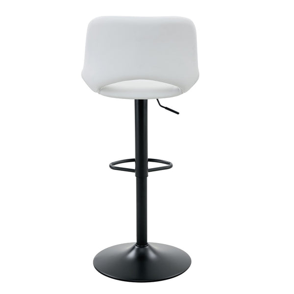 English Elm Set of 2 Pu Leather Barstools with Gold Footrest Curved Back for Kitchen Island White+Black W1151P383774