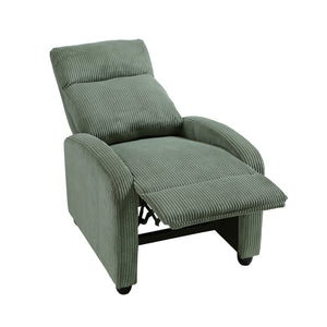 English Elm Modern Parsons Push Back Recliner Chair in Soft Corduroy Fabric — Sleek Comfortable Living Room Lounger with Solid Wood Frame and Easy Recline Mechanism Green 30 L x 27 W x 21.5 H B011P395854