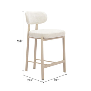 Zuo Modern Aurea Counter Stool Set Of 2 In Light Gray - Modern Elegance For Hospitality And Home Decor Gray 100% Polyester,Plywood,Steel 110862-zuo-modern