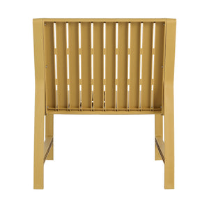 English Elm 5-Piece Outdoor/Indoor Furniture Set with Weatherproof PP, 3-Seater Sofa, 2 Chairs, Easy Assembly, Space-Saving Nesting Tables Yellow W3450S00002