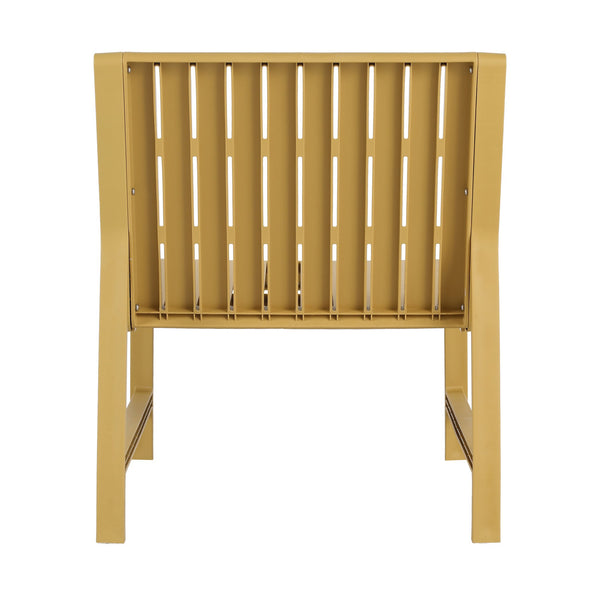 English Elm 5-Piece Outdoor/Indoor Furniture Set with Weatherproof PP, 3-Seater Sofa, 2 Chairs, Easy Assembly, Space-Saving Nesting Tables Yellow W3450S00002