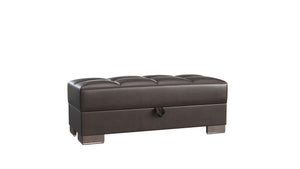English Elm PrimeNest NimbusFlow Ottoman with Storage and Chenille Upholstery, Click-Clack Convertible Comfort Brown PU B030P280970