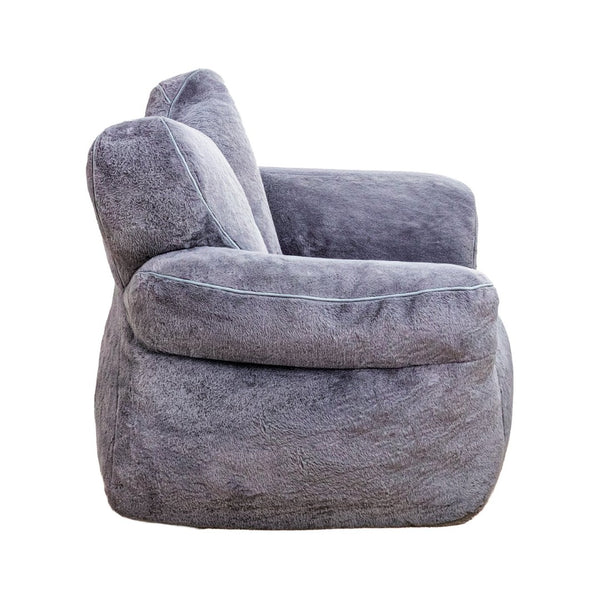 English Elm Bean Bag Chair Faux Fur Heart Shaped Backrest Foam Lounge Seat for Bedroom W2510P465459