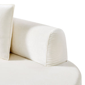 English Elm 138.6" Curved Modular Sectional Sofa Low Profile High Density Foam Living Room Lounge White N767P366006W