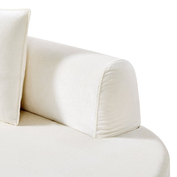 English Elm 138.6" Curved Modular Sectional Sofa Low Profile High Density Foam Living Room Lounge White N767P366006W