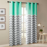 Intelligent Design Alex Modern/Contemporary Chevron Printed Room Darkening Grommet Top Panel Pair ID40-556 Aqua