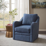 Madison Park Brianne Transitional Wide Seat Swivel Arm Chair MP103-0697 Navy