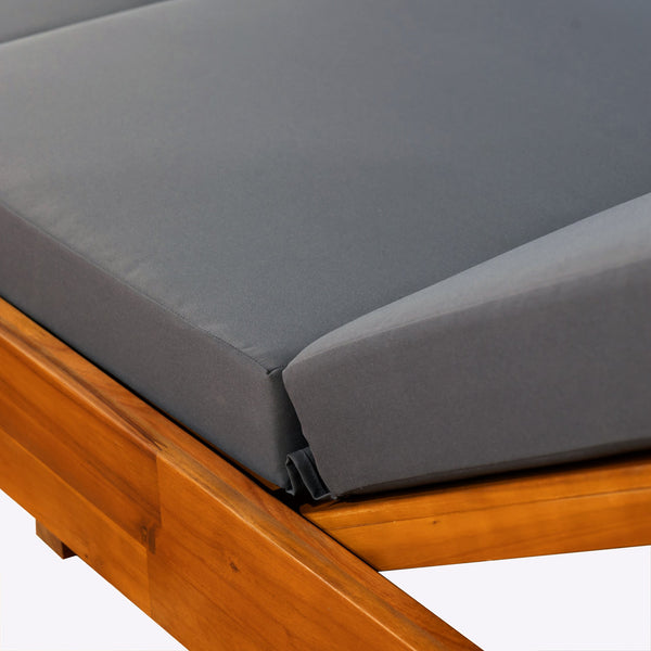 English Elm Christopher Knight Home® - Lounge Chaise Set – Stylish Acacia Wood With Water-Resistant Cushions & 6-Position Adjustability! N770P281696C_N770P208326G
