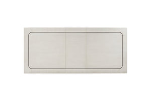 English Elm Expandable Leg Table Vanilla White Solid Wood & Brass Inlay — Mid‑Century Tapered Legs, Durable Spacious Top B2699P310415