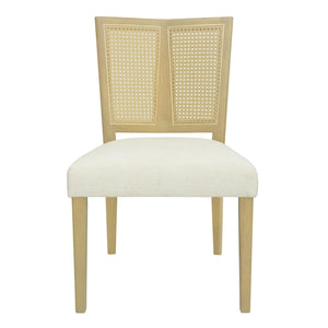English Elm Christopher Knight Home® - Rattan Mid-Century Dining Chair Set of 2 with Woven Cane Back, Upholstered High-Density Seat Cushion Beige,Natural Ash N771P254006A