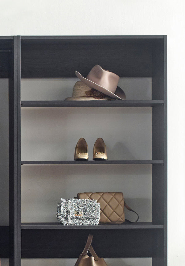 English Elm Monica Grey Walk-in Closet System - Durable Wood & Metal, Water/Heat & Scratch Resistant, E0 Eco Board B040S00075