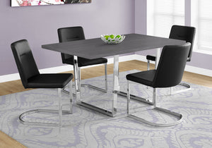 English Elm Dining Table, 60" Rectangular Grey Laminate With Chrome Legs - Modern Centerpiece For Any Space B2710P286990