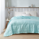 Madison Park Cambria Casual Oversized Down Alternative Blanket with Satin Trim MP51-2609 Aqua