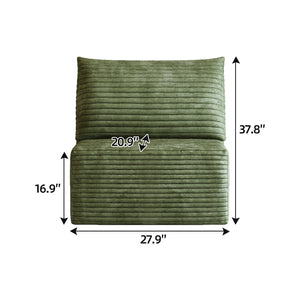 English Elm Y119-1S-WHITE Plush Corduroy Modular Sectional Sofa with Chaise, No Assembly, Cloud-Like Comfort and Style Green W2824P338985