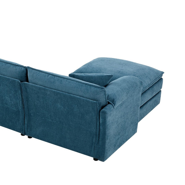 English Elm 9687aab-6 Seat Structured Upholstered Sofa for Large Family and Open Living Rooms Blue N723P243195C